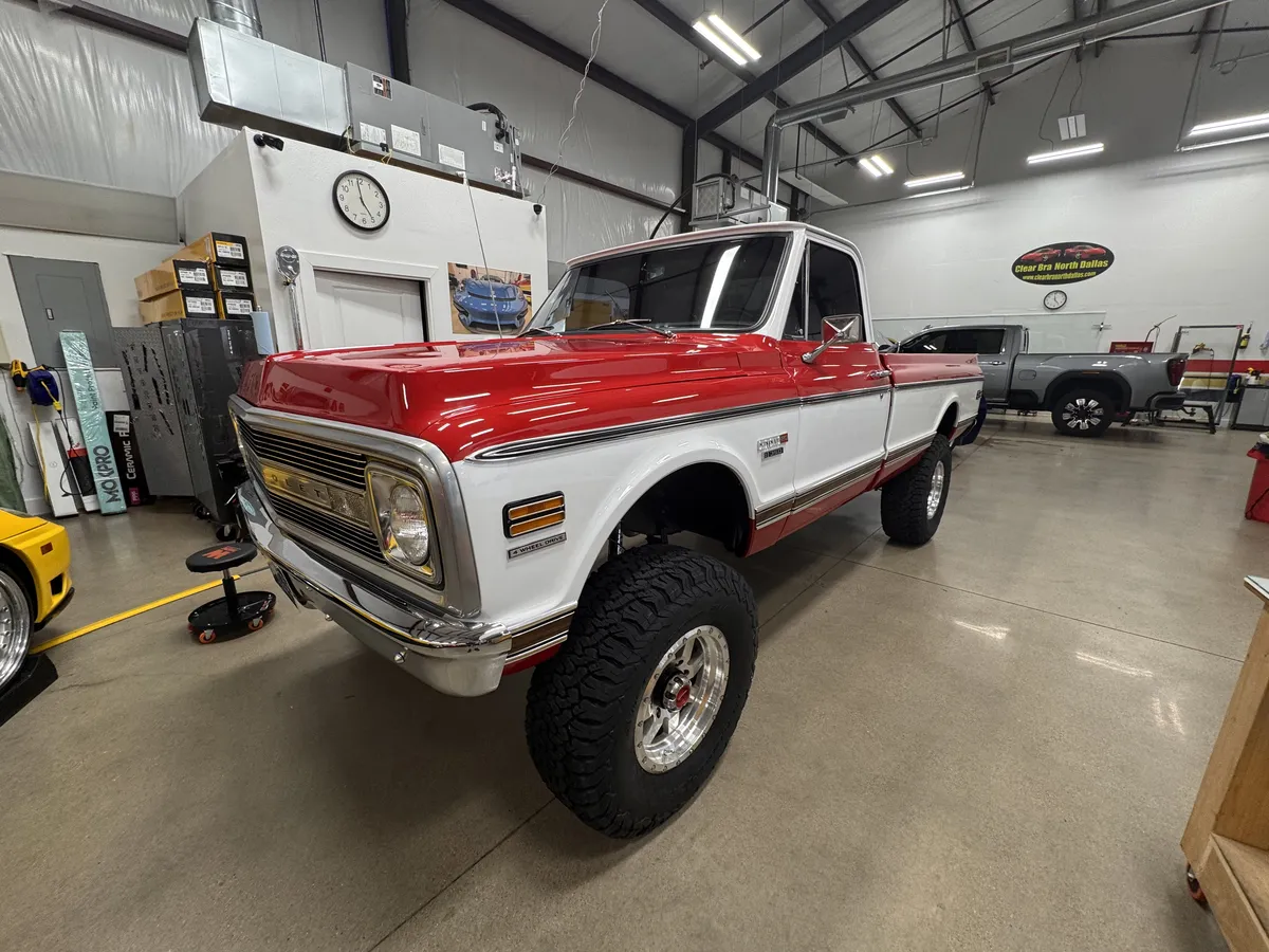 Classic Chevrolet C10 pickup truck with paint protection film in Argyle Texas